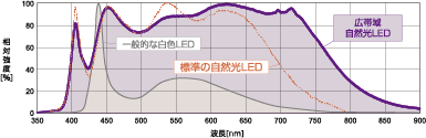 相関色温度、分光分布等の
チューニングが可能 　グラフ