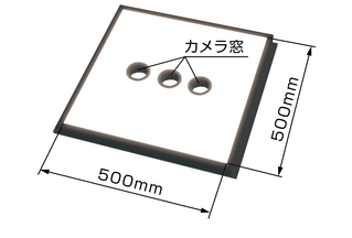 500mm×500mm サイズ（カメラ窓 3つ）