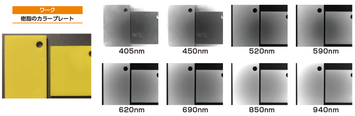撮像事例【可視光】：樹脂のカラープレート 画像
