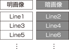 明暗2枚の画像に再構成