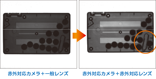 赤外対応カメラ＋一般レンズ→赤外対応カメラ＋赤外対応レンズ